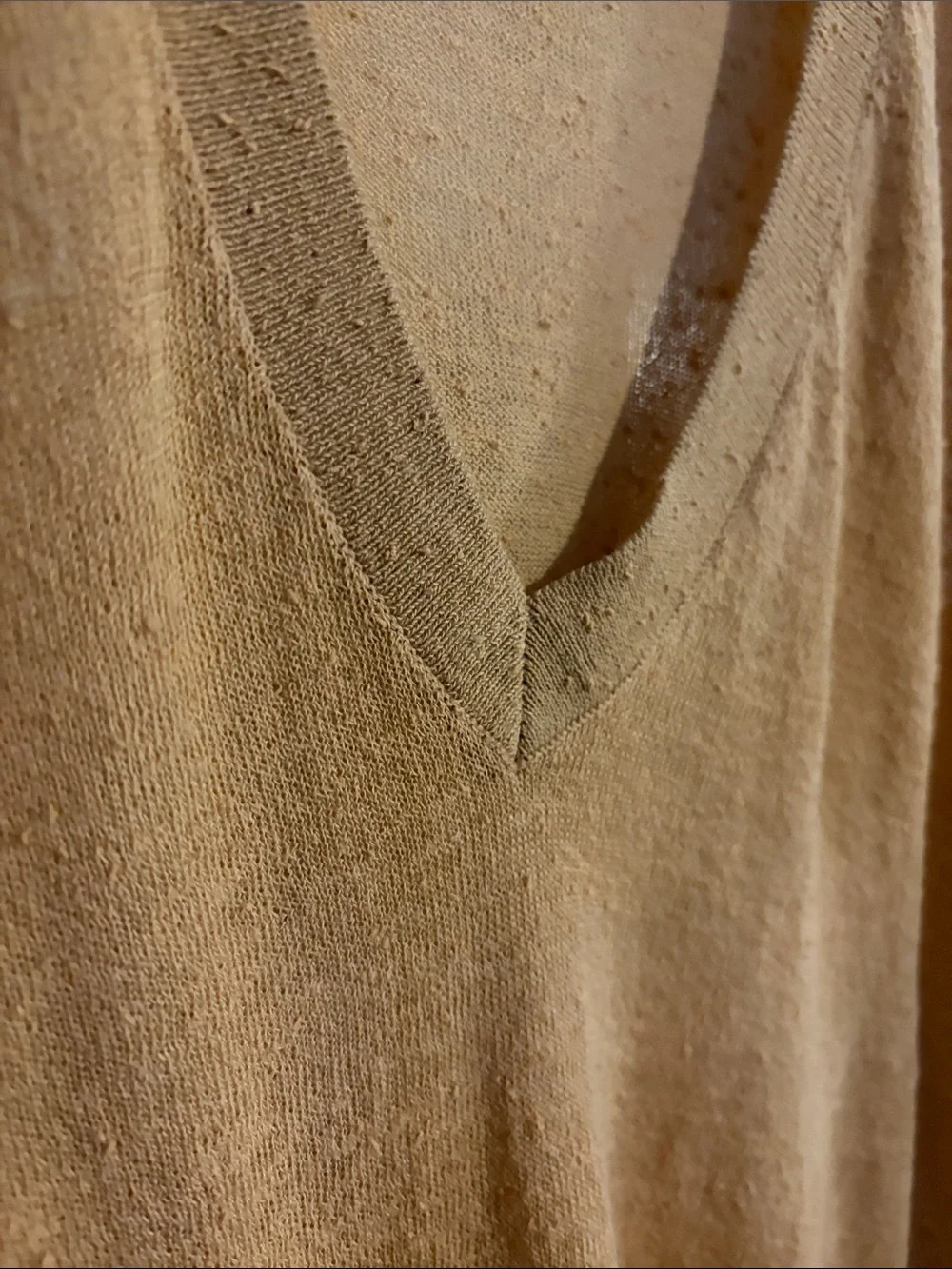 ZARA KNIT | V-Neck Lightweight Knit Sweater in Camel/Tan - Picture 5 of 10